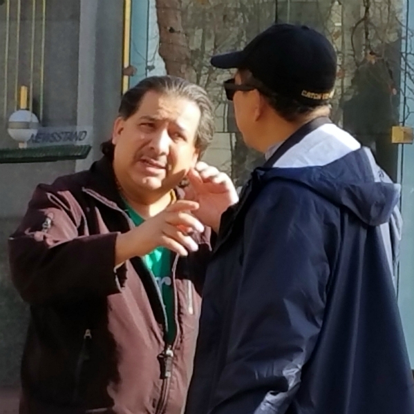 BERNIE WITNESSES AT 5TH AND MARKET.